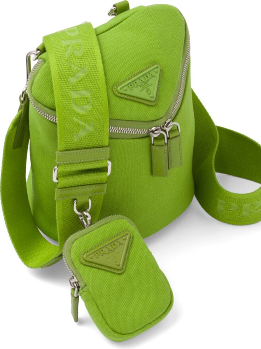 Prada Canvas Messenger Bag Fern Green